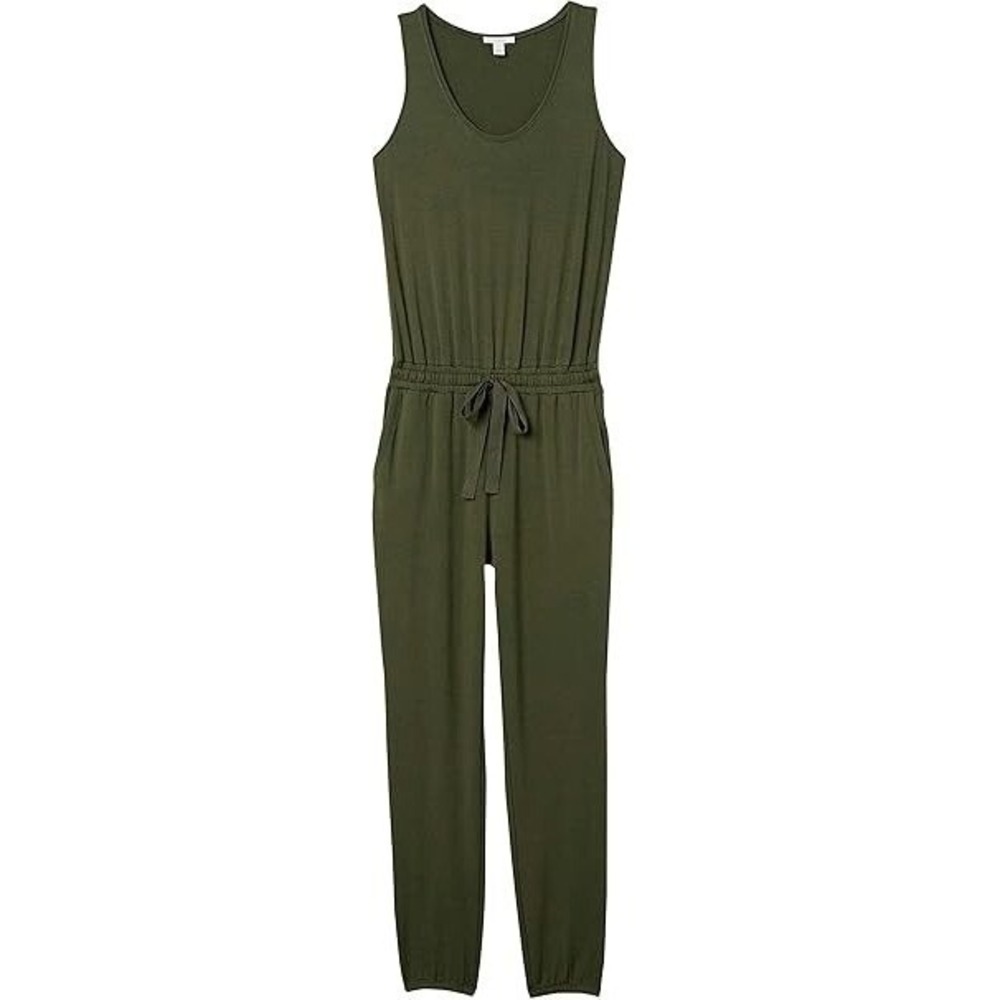 Daily Ritual Women's Supersoft Terry Sleeveless Scoop neck Green Jumpsuit Size S